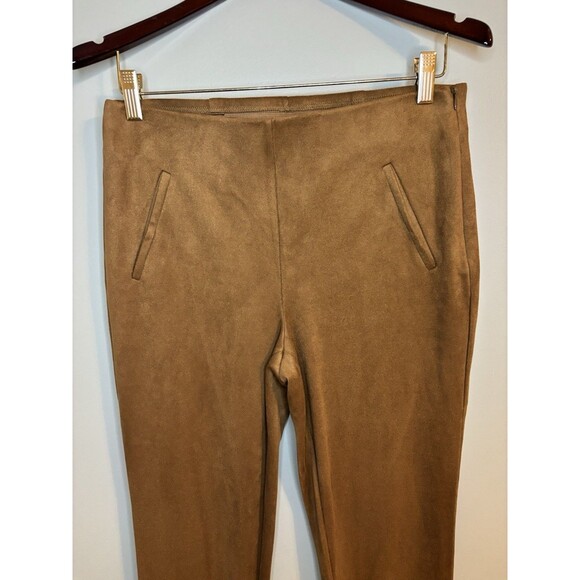Chico’s Faux Suede Juliet Slim Ankle Pants Burnt Sienna Classic Boho Chic Slim - Picture 4 of 10